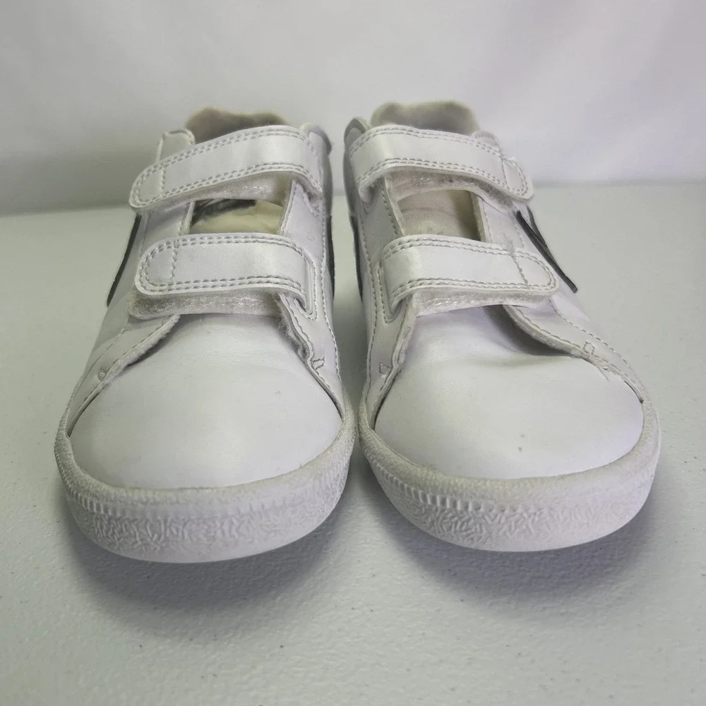 Nike Court Royale PSV Kids Sneakers White Black Hook Loop Straps Size 2Y